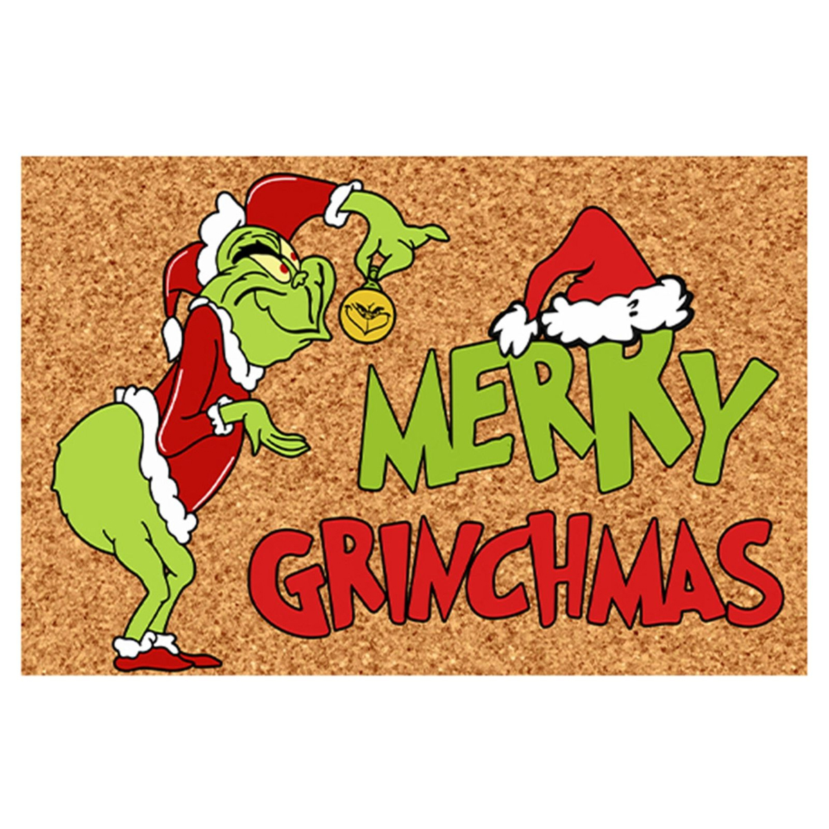 Weihnachts-grinch-fußmatte (60,2 X 40,4 Cm), Willkommensmatte Für Den Außenbereich, Eingangsbereich-teppich, Rutschfeste Matte, Lustige Weihnachtsdekoration