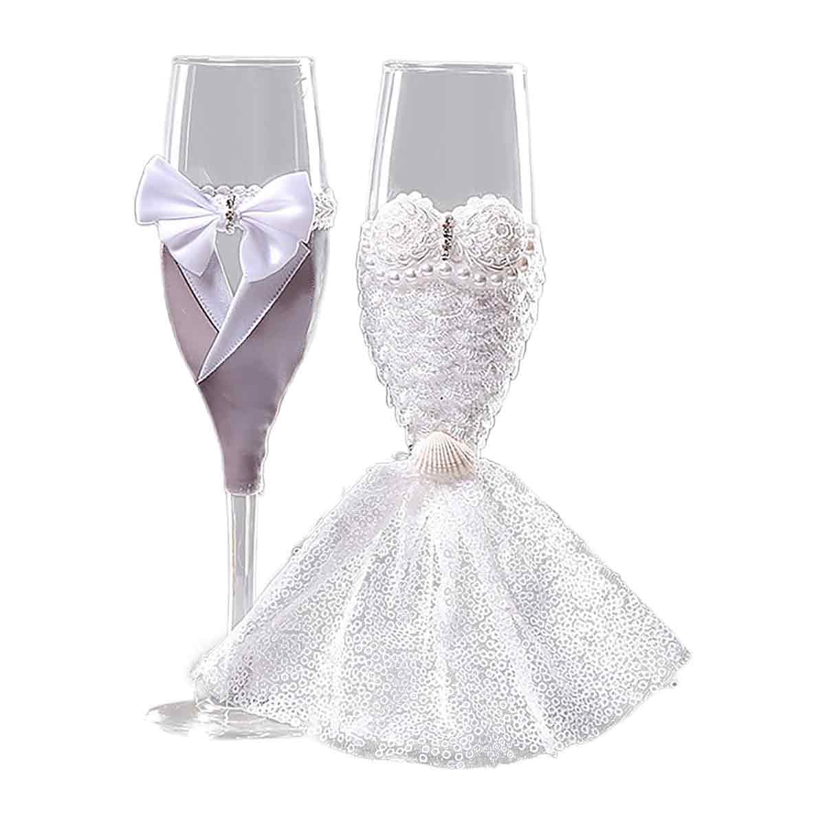 Hochzeitskelchglas Für Braut Und Bräutigam, 1 Paar, 23 Cm - Hochzeitskelchglas Für Braut Und Bräutigam, 1 Paar, 23 Cm
