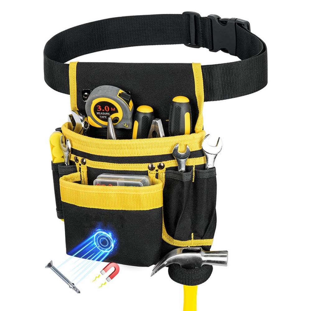 Ceinture Outils,ceinture Porte Outils Mit 13 Taschen,amovible And Réglable Sac À Outils Magnétique,ceinture À Outils Rembourrée Robuste Pour Hommes,for Electriciens,charpentiers,ouvriers Du Bâtiment