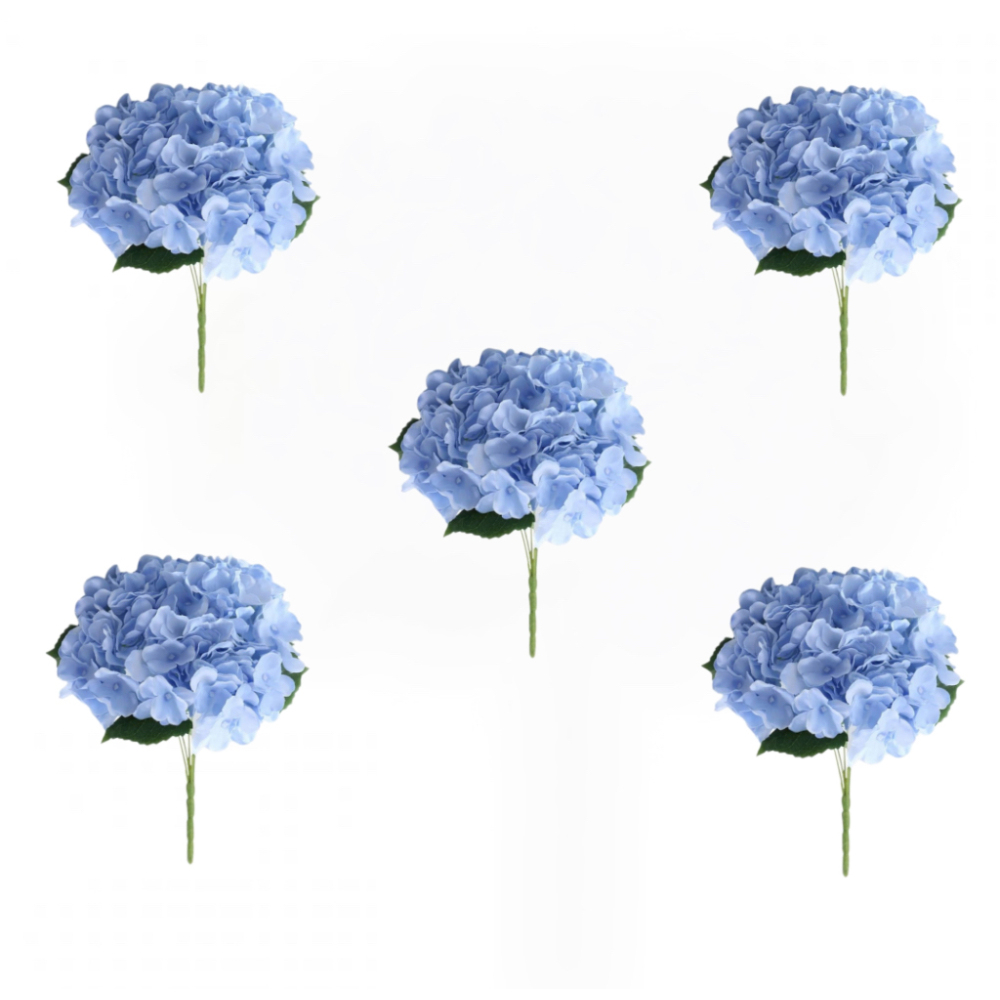Strauß Aus 5 Künstlichen Blumen, 33 Cm Große Seidenhortensien, Hochzeits- Und Heimdekoration, Fokelyi, Kunststoff