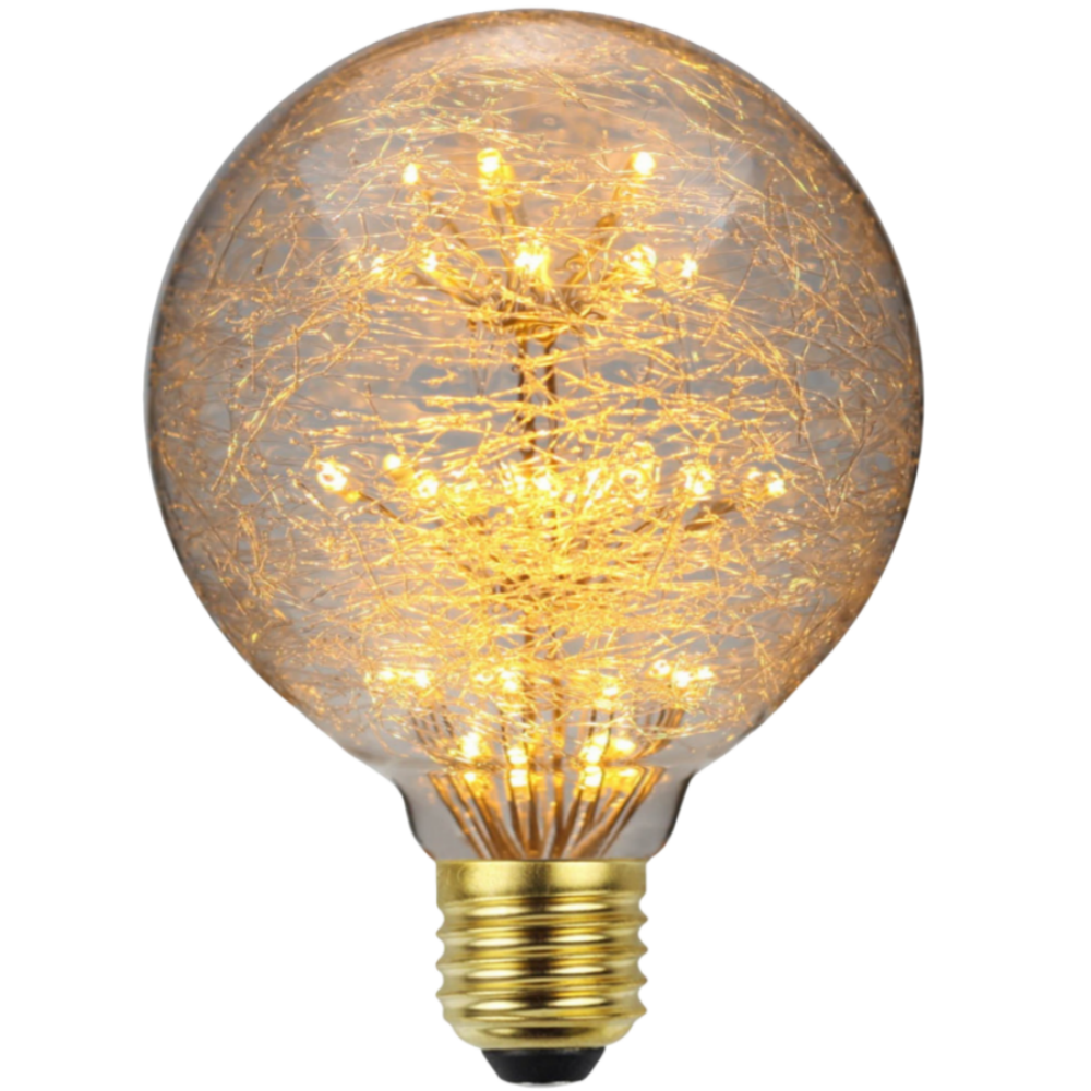 Linlin Feuerwerks-glühbirne, 3 W, Retro-sternen-design, E27-sockel, Vintage-edison-stil, Dimmbare Led-lichterkette, Dekorative Glühbirne