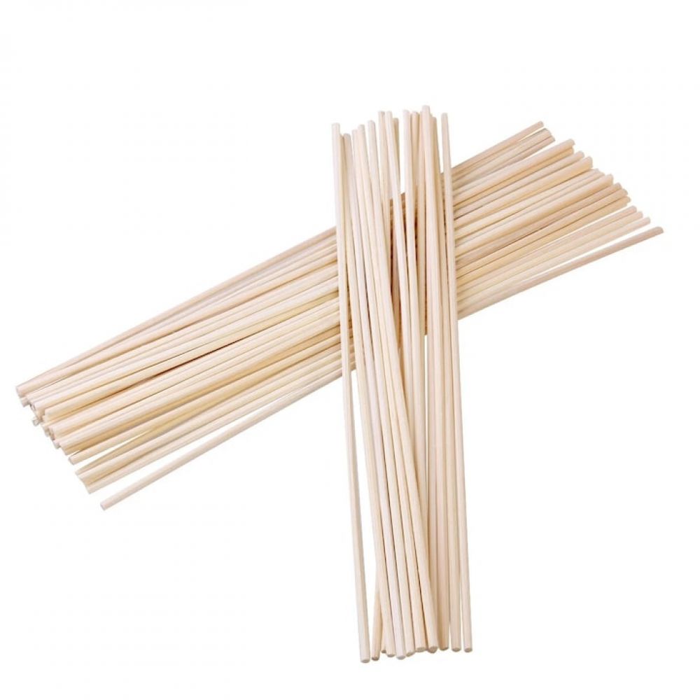 Set Mit 50 Lufterfrischerstäbchen Aus Natürlichem Rattan, Nuolux, 24 Cm, Holzfarbe