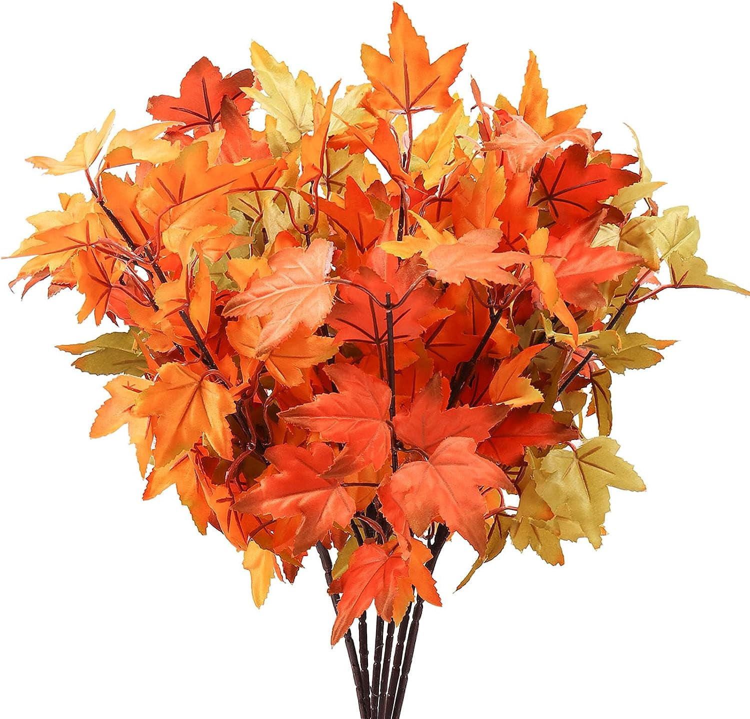 24 Künstliche Ahornzweige Für Den Herbst, Künstliche Herbstpflanzen Für Die Heimdekoration, Tischdekoration Im Landhausstil, Herbstliche Blumenarrangements