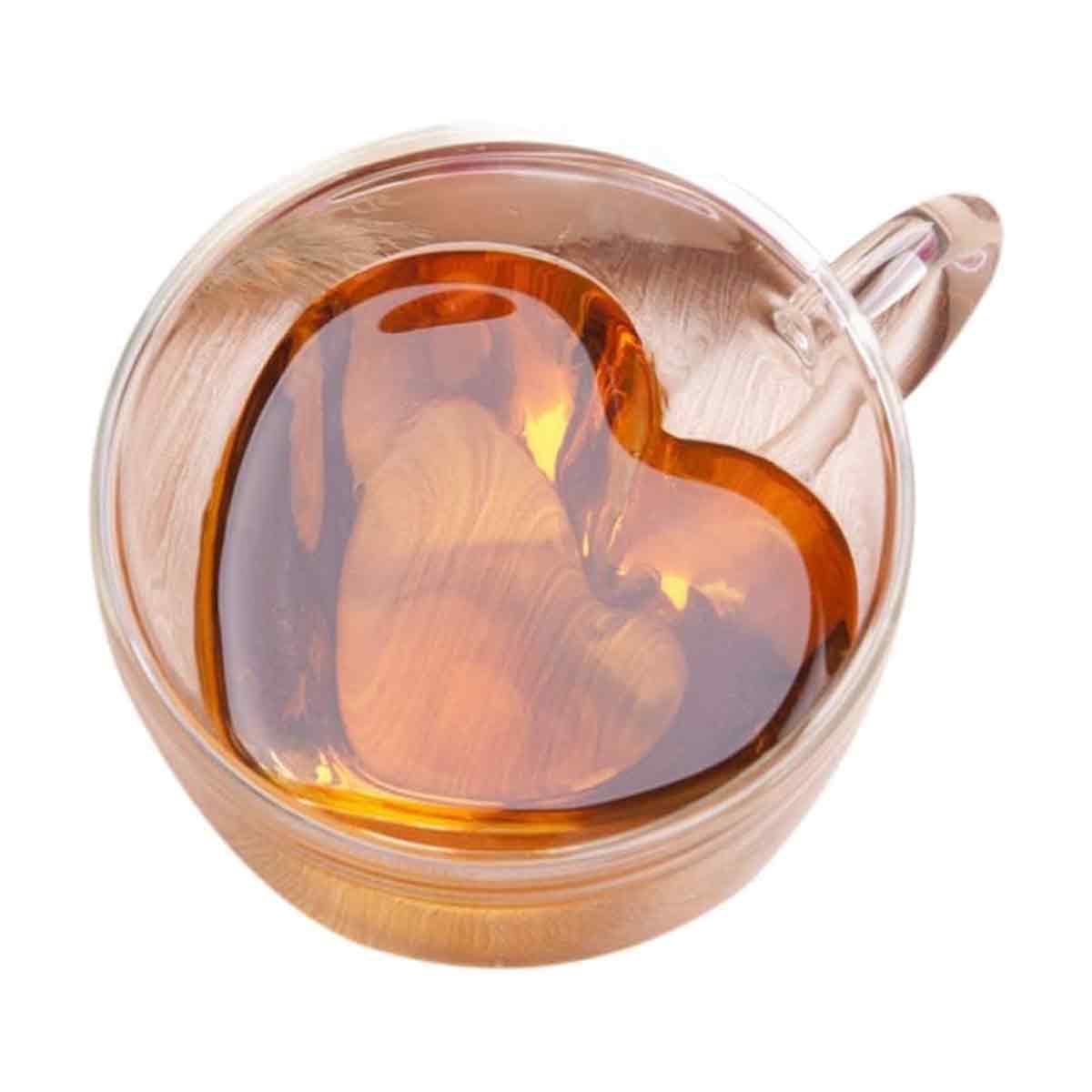 Doppelwandige, Herzförmige Kaffeegläser Aus Borosilikatglas, Isoliert, Für Kaffee Und Eiscreme, 180 Ml Pzcc