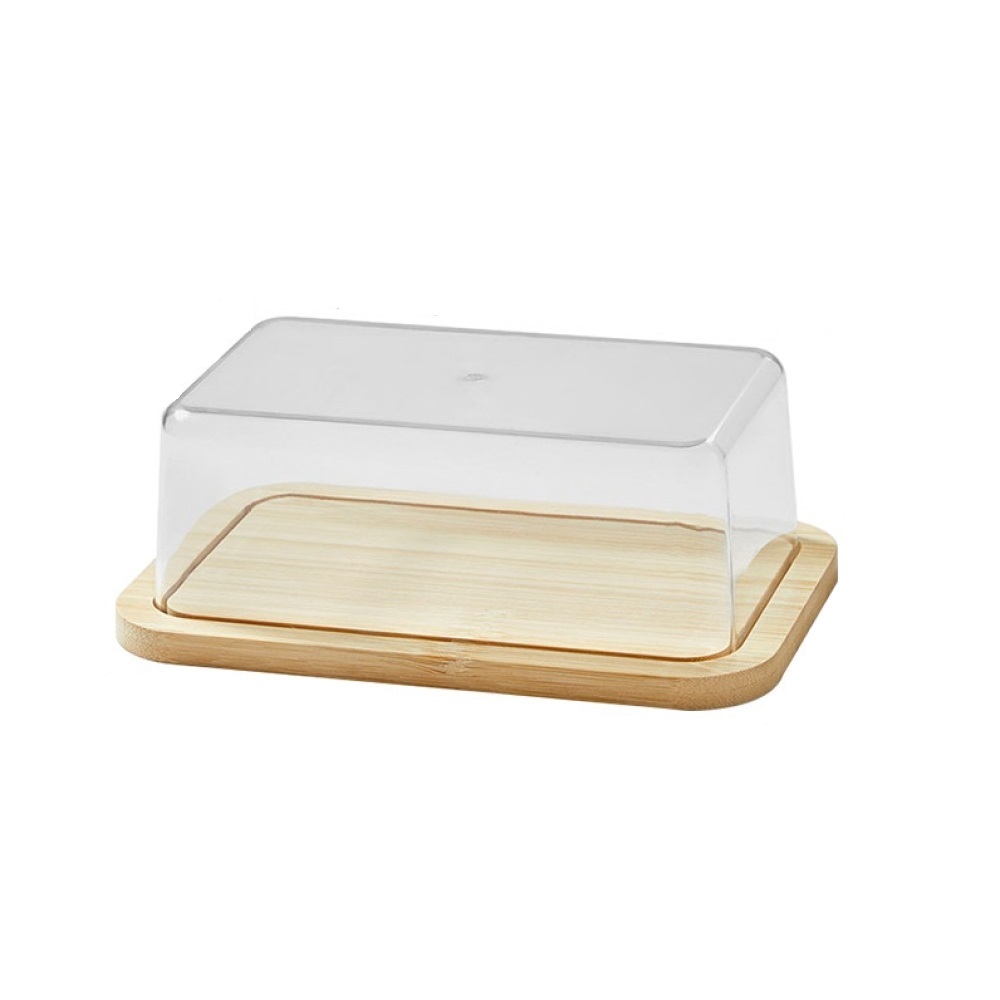 Butterdose Aus Robustem Glas Mit Bambusdeckel, Fasst 260 G Butter, Praktisch Und Langlebig