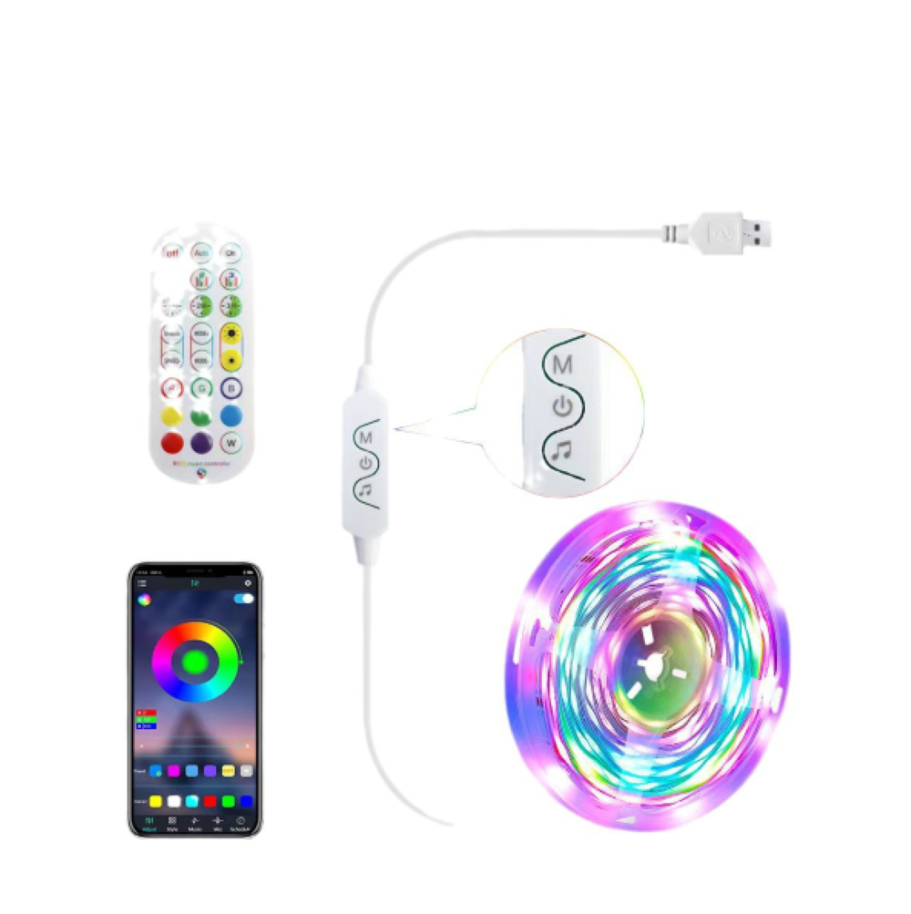 4 M Led-tv-streifen – 5050 Rgb – 2,4-ghz-bluetooth-app – Usb-betriebener Fernseher – Für Pc-monitor Und Hdtv
