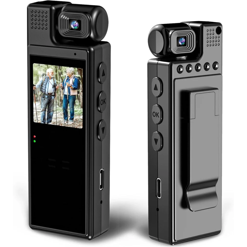 Hd 1080p Mini-körperkamera, 180°-drehung, 6 Stunden Akkulaufzeit, Bewegungserkennung, Nachtsicht