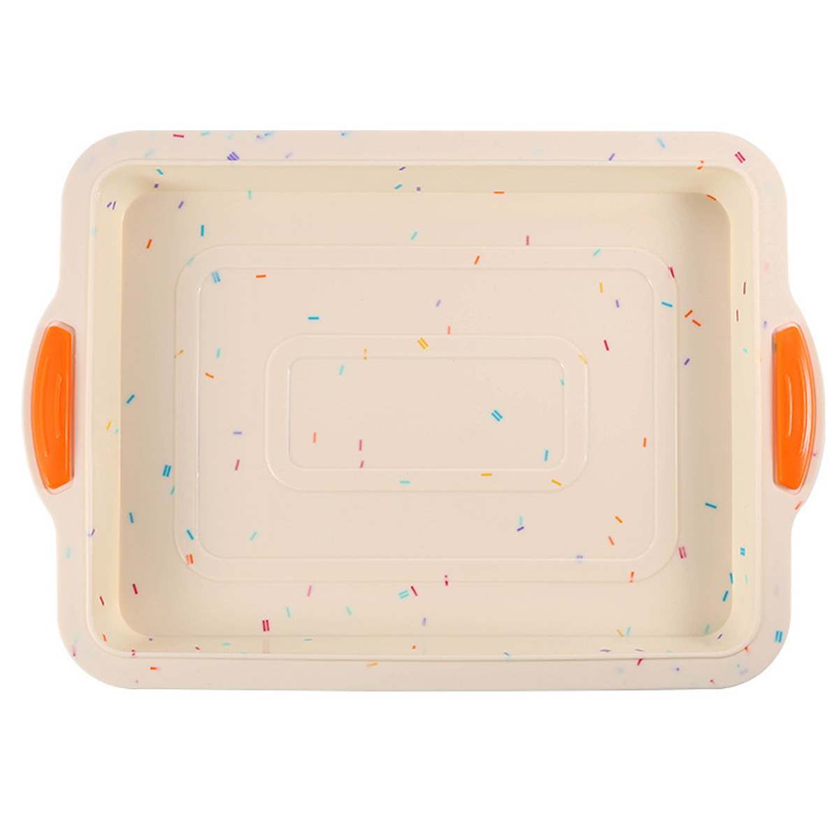 Quadratische Silikon-kuchenform, Antihaftbeschichtet, Mit Verdicktem Griff, Hitzebeständig, Farbig