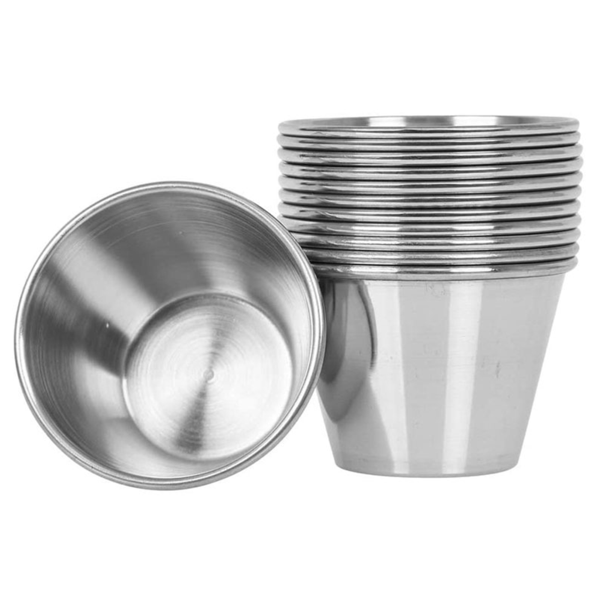 Edelstahl-saucenschälchen, Metallschälchen, Hochwertig, Multifunktional, Ideal Für Alle Heißen Und Kalten Saucen, Einzelportionsschälchen (12 Stück, 85 Ml)