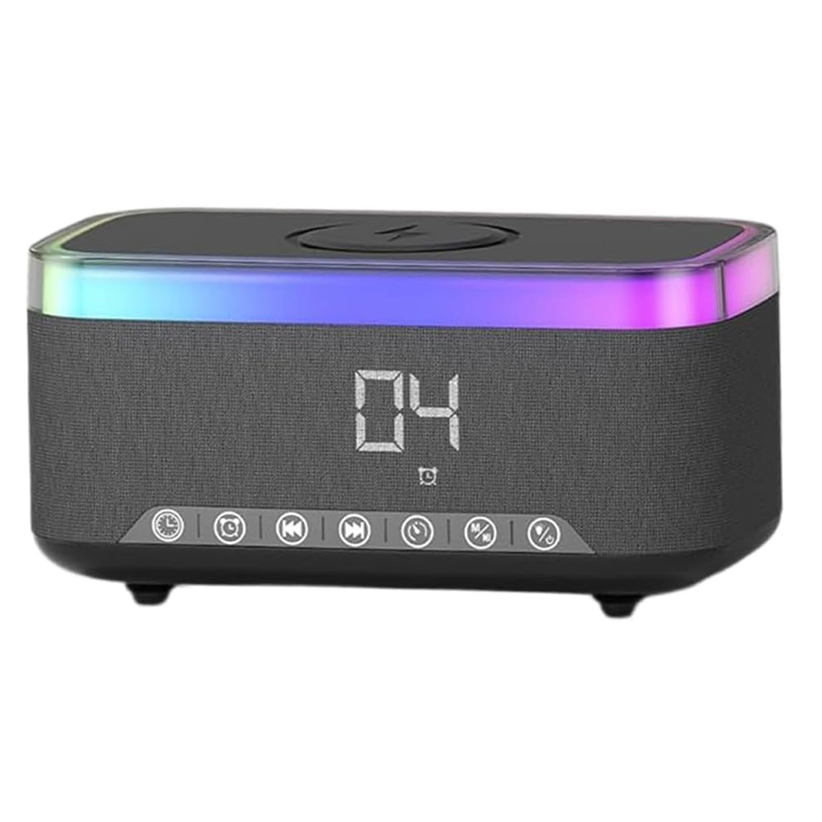 Induktionslampe + Bluetooth – Ambientebeleuchtung Synchronisiert Mit Musik, Digitaler Wecker