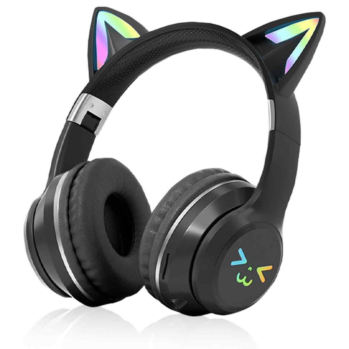 Kabelloses Anime-gaming-headset Mit Aktiver Geräuschunterdrückung, Faltbarem Katzenohren-design Und Abnehmbarem Kabel Für Desktop-nutzer