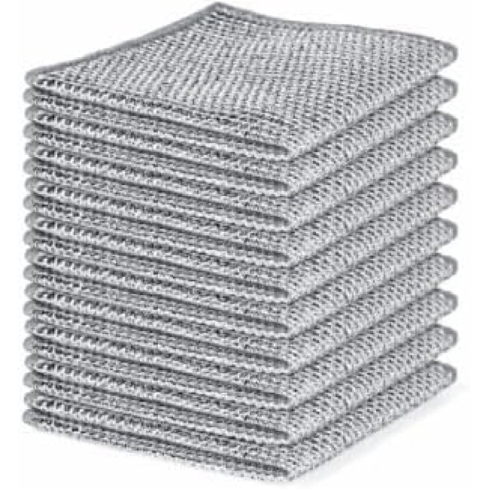 10 Stück - Doppellagiges Geschirrtuch Mit Silberfaden - 20 X 20 - 10 Stück - Doppellagiges Geschirrtuch Mit Silberfaden - 20 X 20