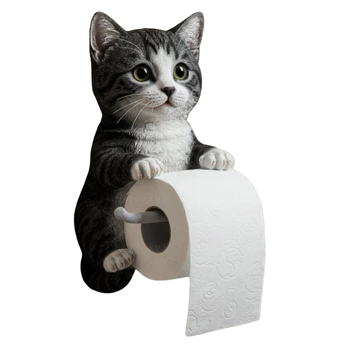 Xeovhv Katzen-toilettenpapierhalter, 2026 Neuer Lustiger Toilettenpapierhalter, Freistehendes Badezimmer-set, Lebensechte 3d-katzenskulptur, Toilettenpapierhalter Aus Kunstharz, Dekoration Für Katzen
