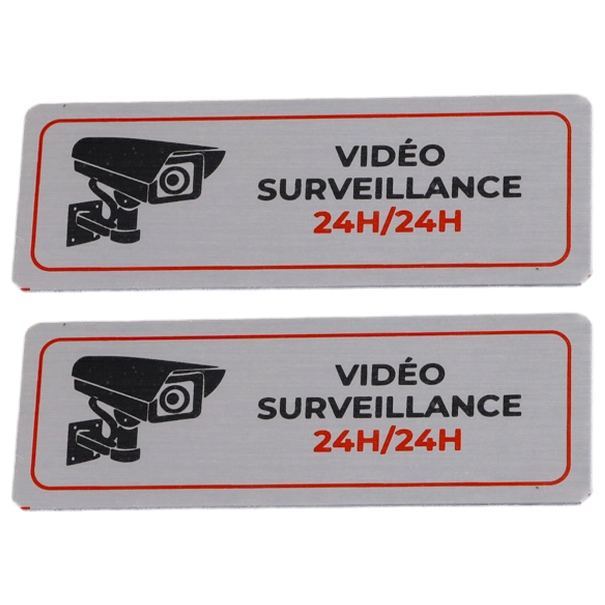 Überwachungskamerapaneele, 8,5 Cm X 3 Cm Aluminium-videoüberwachungsalarm, Selbstklebendes Schild „privatgrundstück“, 24-stunden-videoüberwachung Im Außenbereich, Uv-beständig