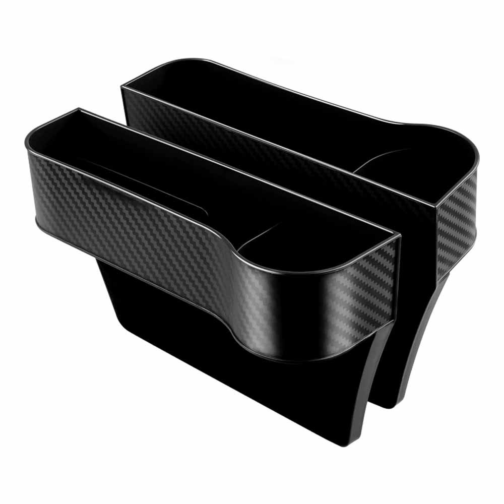 Seitentaschen Für Autositze, 2er-set, Seitentasche Für Die Mittelkonsole, Multifunktionale Aufbewahrungsbox Mit Getränkehalter, Autoinnenausstattung (schwarz).
