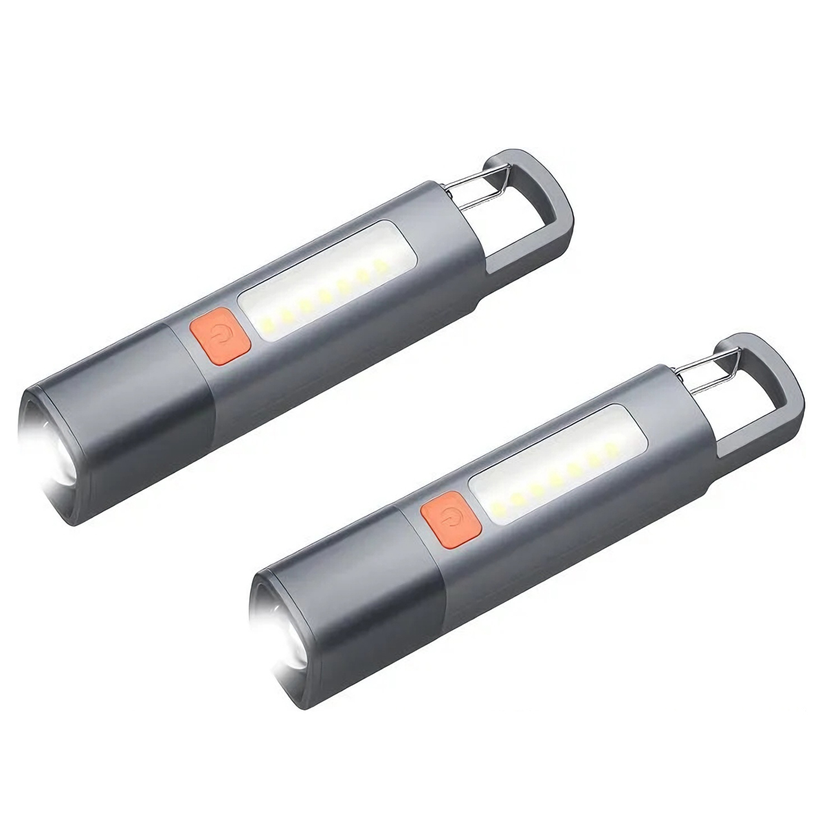 2 Leistungsstarke Led-taschenlampen, Wiederaufladbar, 100.000 Lumen, 3 Leuchtmodi, Zoombares Cob-licht