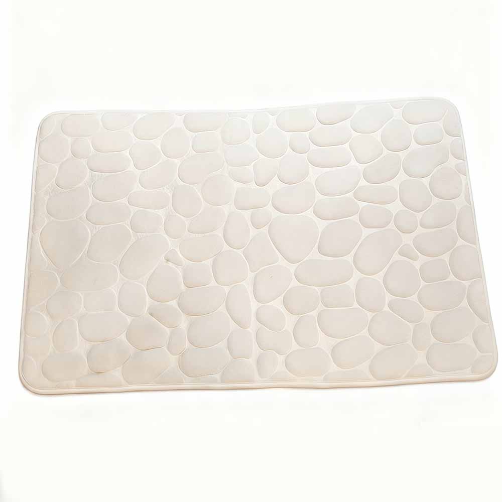Rutschfeste Badematte Aus Korallenvlies Mit Kieselsteinmuster – Ultraweich, Hoch Saugfähig, Schnelltrocknend, Maschinenwaschbar, Geeignet Für Dusche Und Badewanne – 40 X 60 Cm