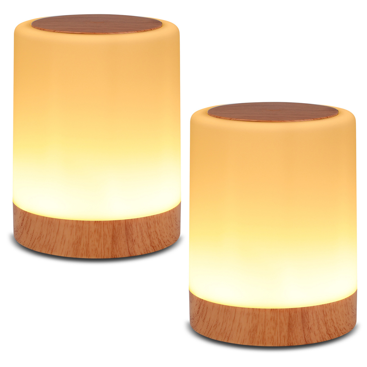Set Mit 2 Usb-nachttischlampen – Touch-steuerung, 256 Farben, 3 Modi, 5 Helligkeitsstufen, Timer, Für Erwachsene/dekorativ