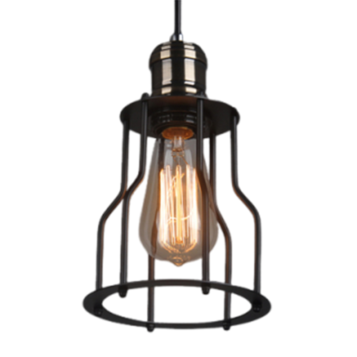 E27 Wandleuchte Im Vintage-landhausstil, Schwarz, Schlicht, Aus Eisen, 90–250 V