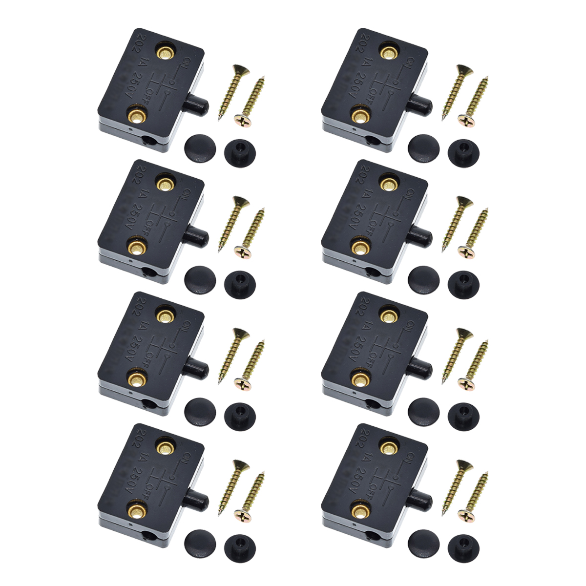 Schranklichtschalter, Automatischer Türschalter, Kleiderschrank-berührungsschalter, Geeignet Für 12v 24v 110v (8 Stück, Schwarz)
