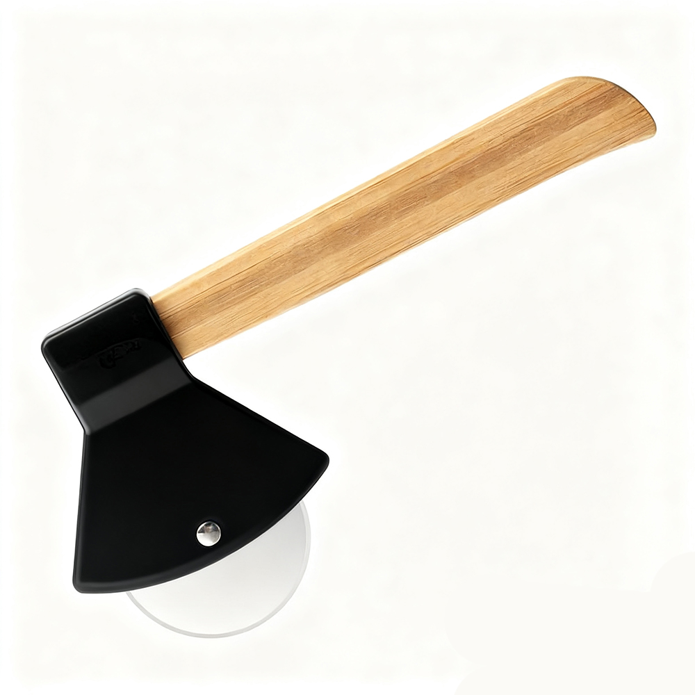 Pizzaschneider, Pizzamesser, Pizzaroller Aus Edelstahl, Ergonomisches Küchenutensil Mit Holzgriff Für Pizzaliebhaber (schwarz)
