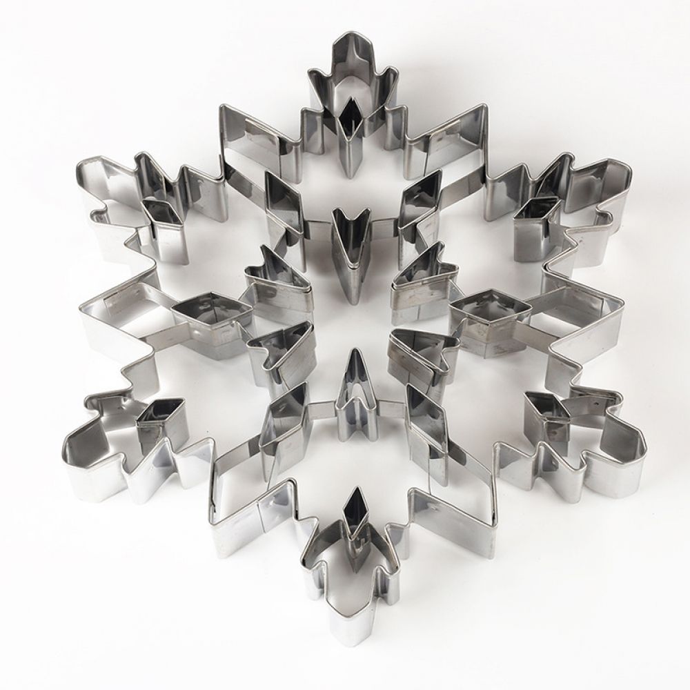 Große Schneeflocken-keksform, 19 Cm – Keksform Aus Verzinntem Stahl, Große Schneeflocken-kekse, Silberfarben