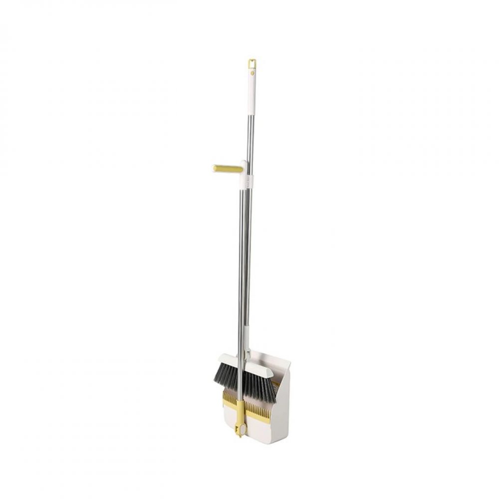 Fokelyi Besen- Und Kehrschaufel-set, Weiß, Besen 100 X 23 Cm, Kehrschaufel 83 X 23 Cm, 180° Drehbar, Material: Abs Und Edelstahl