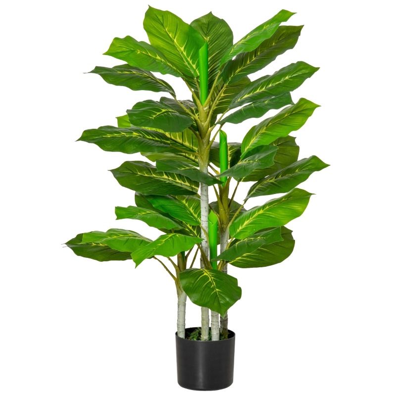 Künstlicher Baum 95 Cm, 33 Blätter, Im Topf, Wohnzimmer