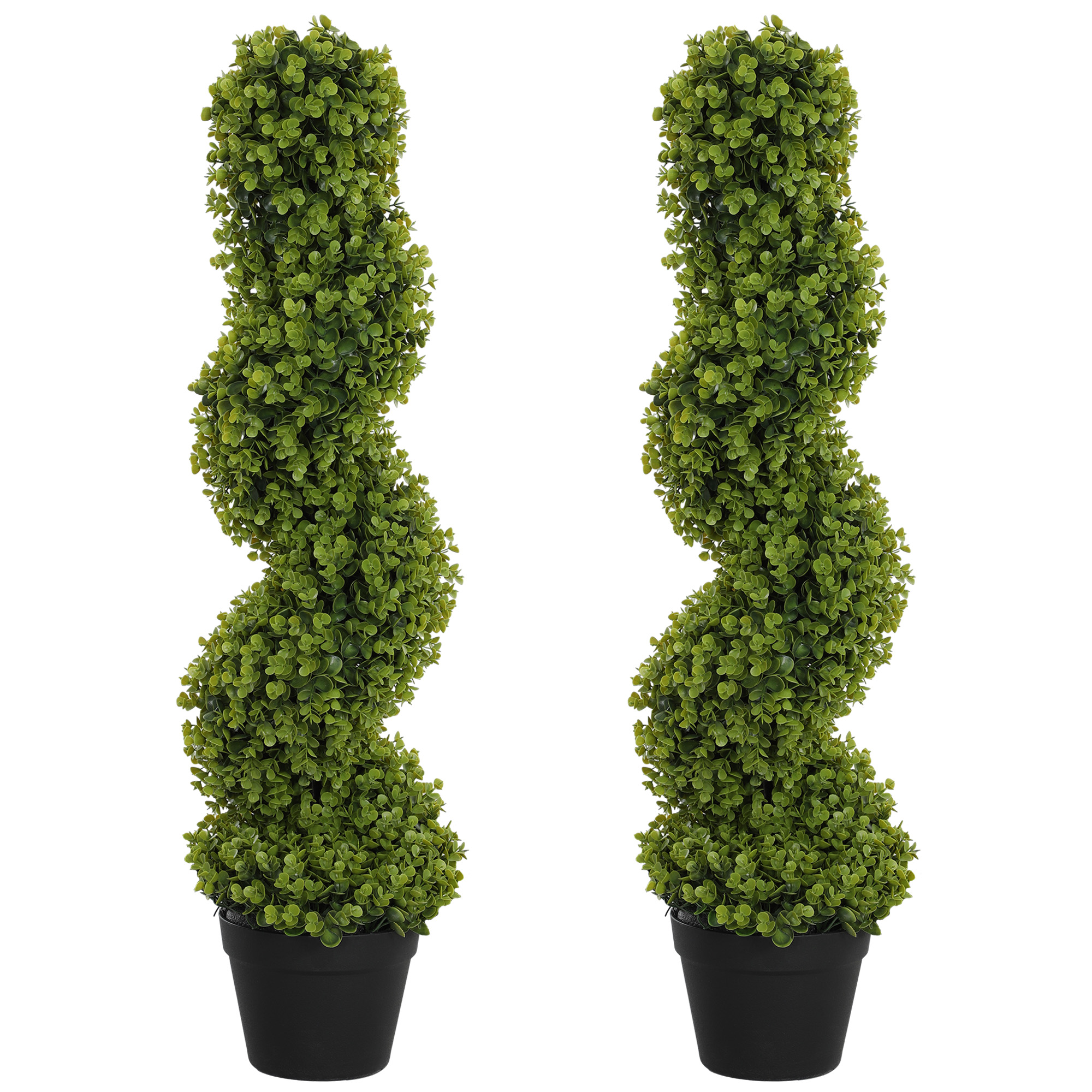 Spiral-eukalyptus Künstlich 2er-set 90 Cm, Im Topf, Grün