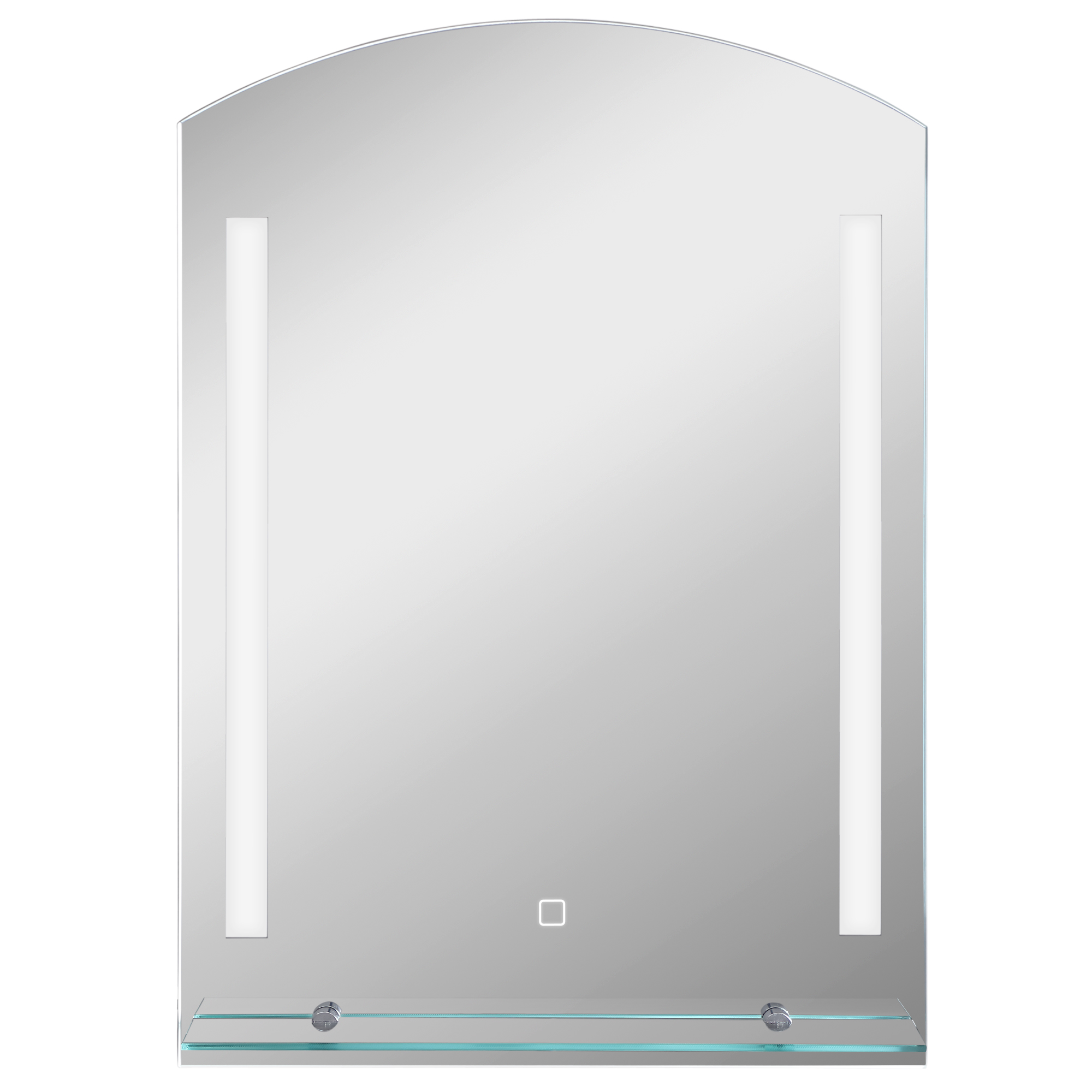 Led-badspiegel 50x70 Cm, 3 Lichtfarben, Touch, Memory, Ip44, Alu Silber