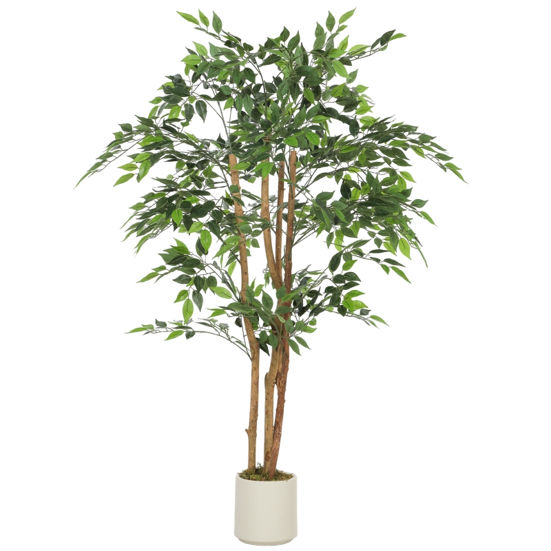 Künstlicher Banyanbaum 150 Cm Mit Massivholzstamm & Topf, Grün