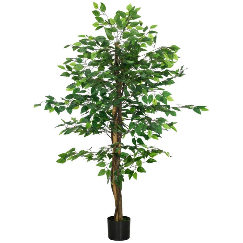 Ficusbaum Künstlich 150 Cm, Naturgetreu, Mit Topf, Grün