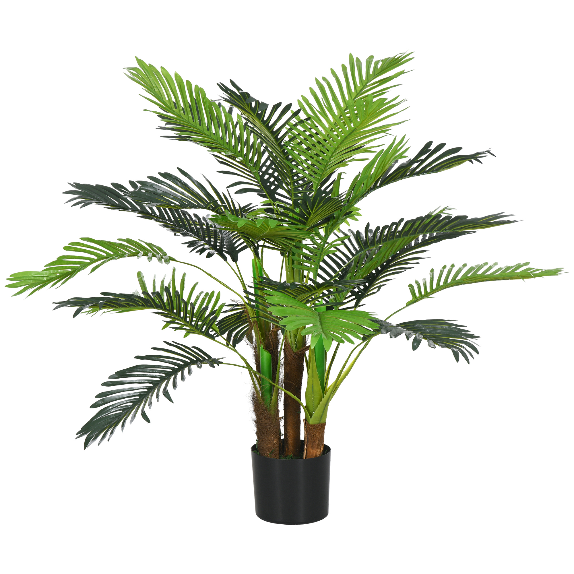 Künstliche Palme 100 Cm, 27 Zweige, Kunstpflanze Grün Für Indoor Outdoor