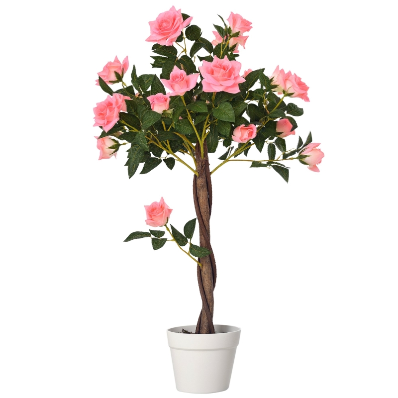 Künstlicher Rosenbaum 90 Cm Im Topf, Kunstpflanze Wie Echt, Deko