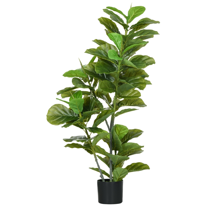 Künstliche Ficus-pflanze 110 Cm Mit 90 Blättern & Topf, Grün