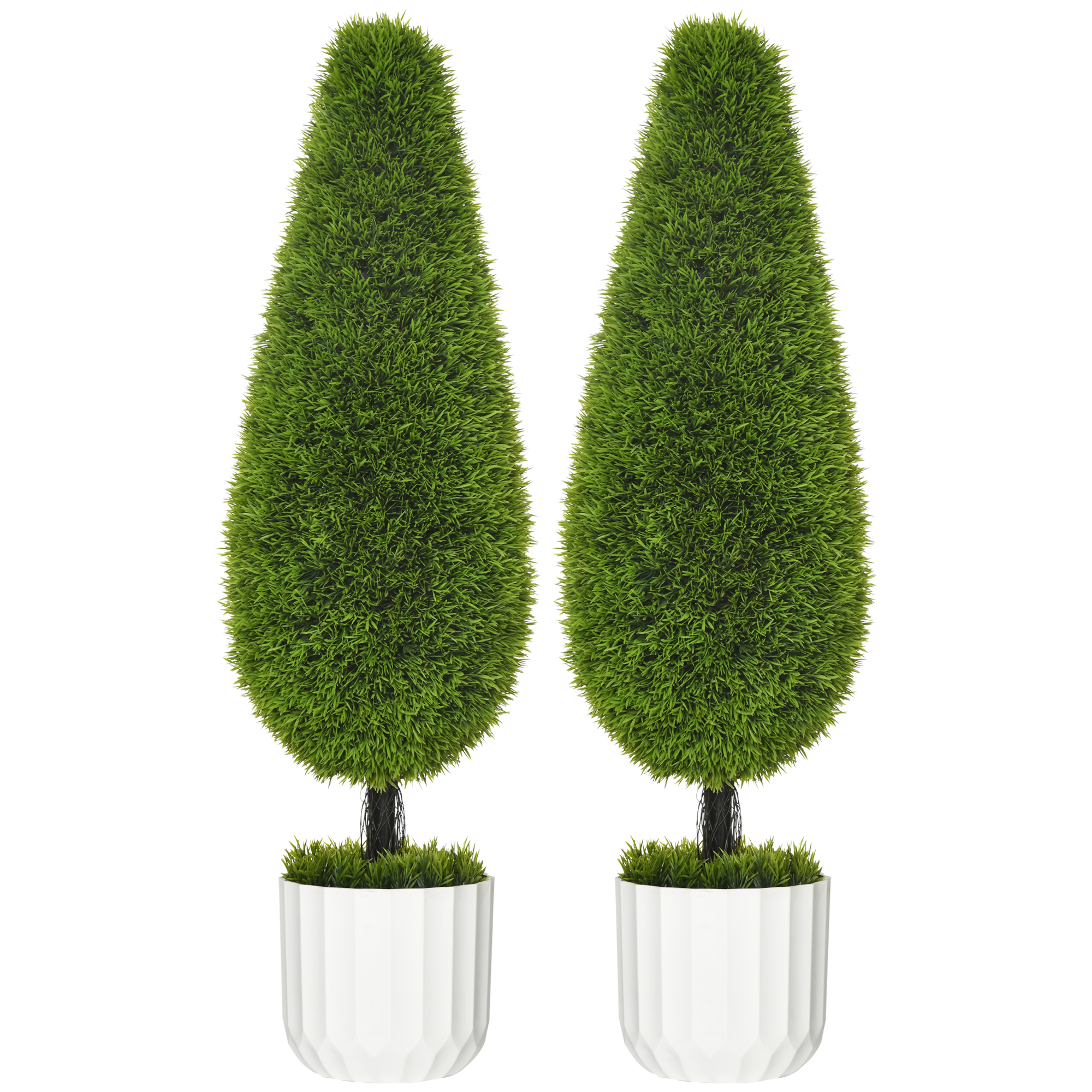 Zypresse Künstlich 2er-set 90 Cm, Im Topf, Mit Kunstmoos, Indoor & Outdoor