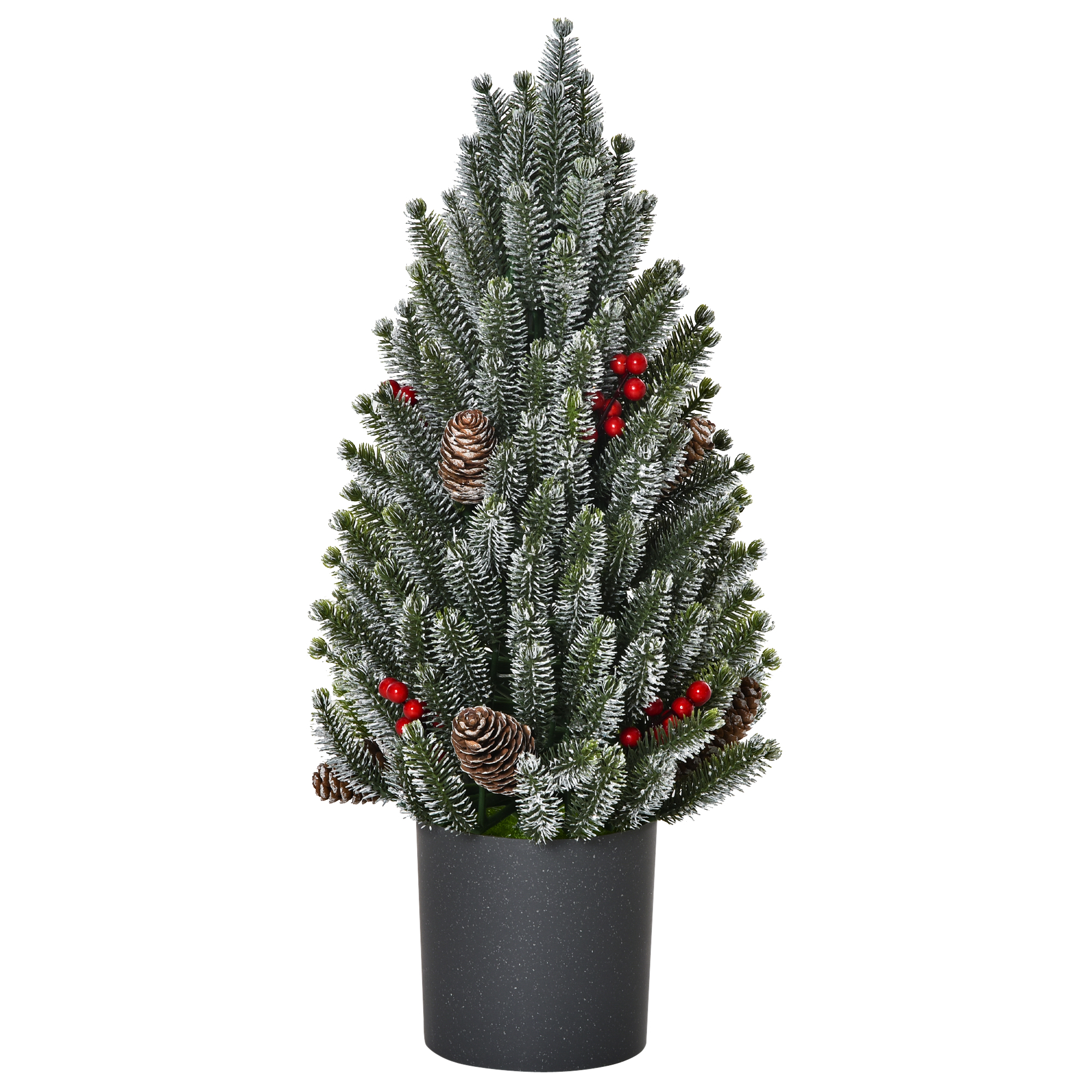 Tisch-weihnachtsbaum Künstlich 47 Cm, 170 Äste, Schnee, Beeren & Zapfen