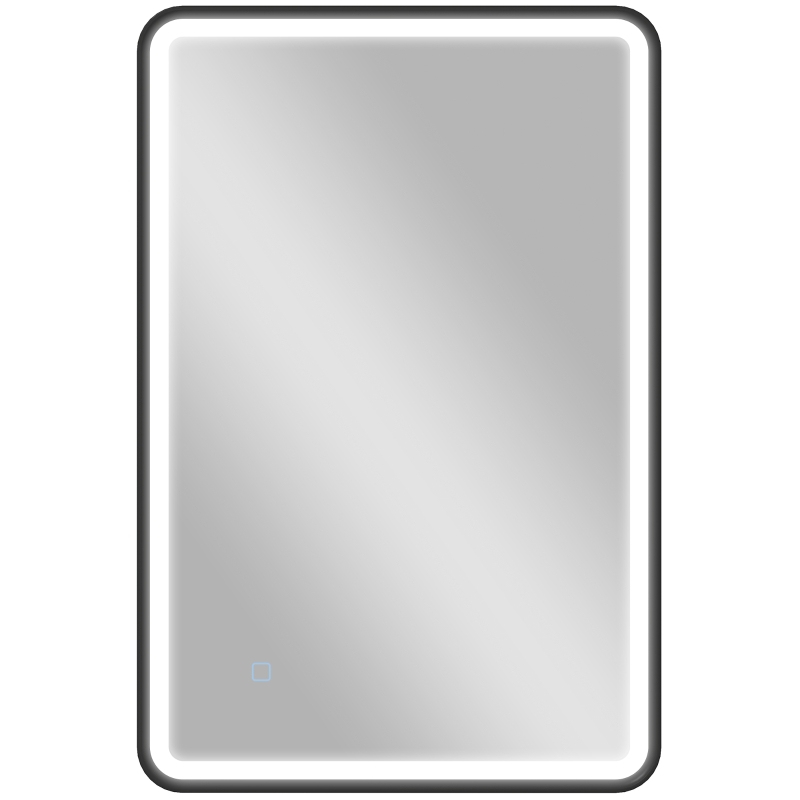 Led-badspiegel 90x60 Cm, 3 Lichtfarben, Dimmbar, Memory, Schwarz