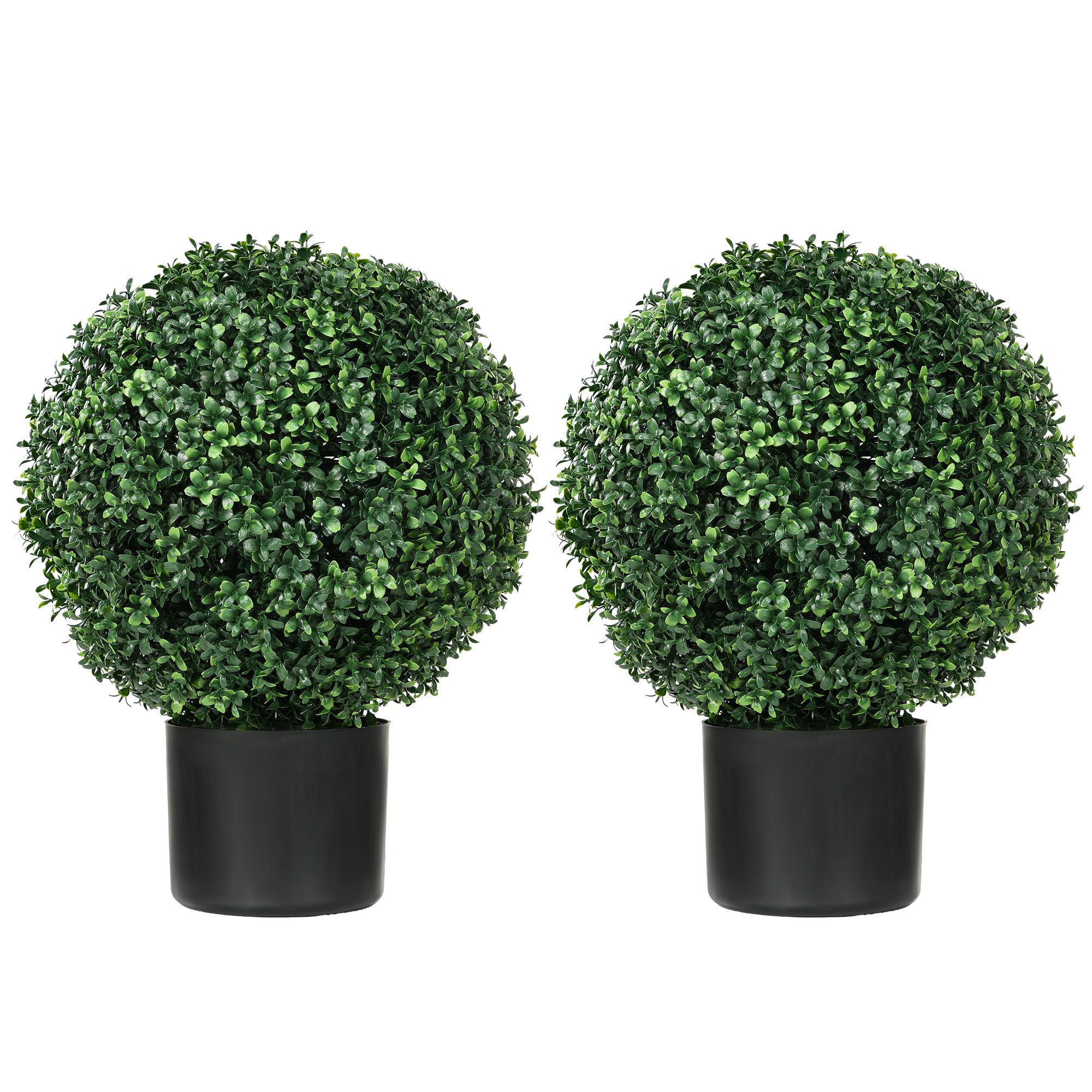 Buchsbäume Künstlich 2er-set 52 Cm, Uv-beständig, Im Topf, Grün