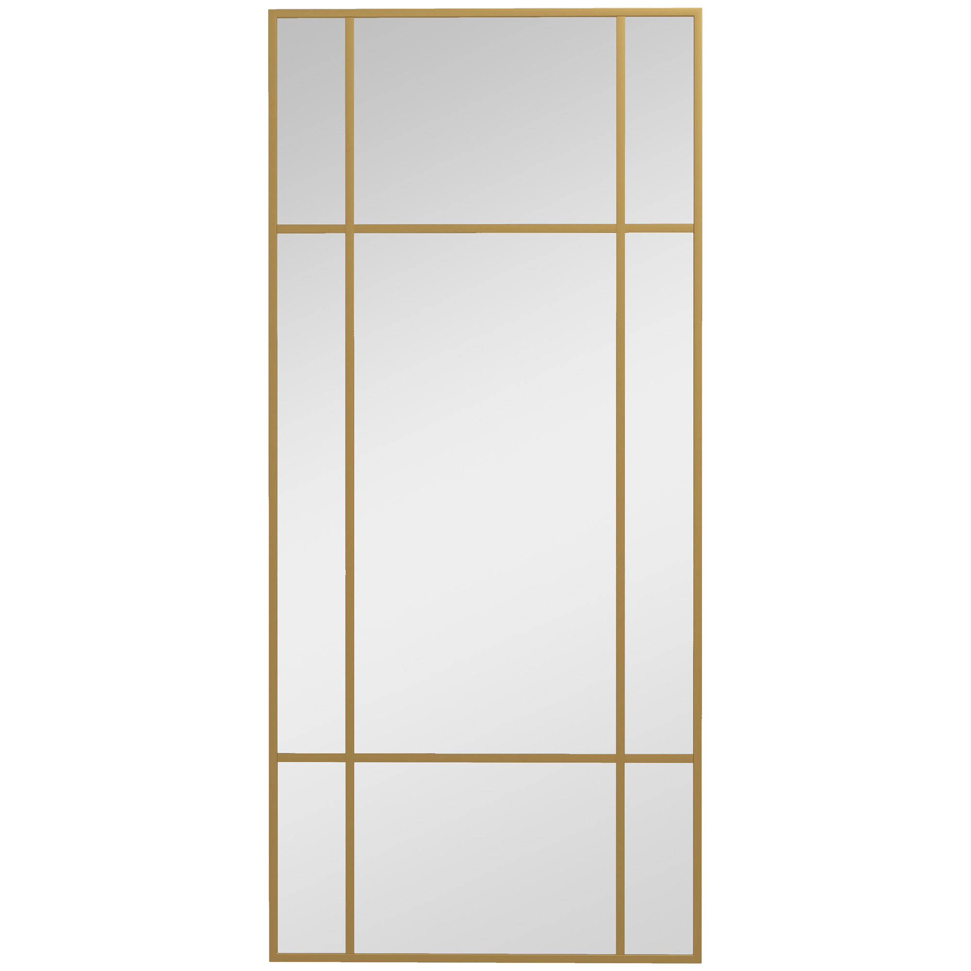 Wandspiegel 110x50 Cm Rechteckig Mit Metallrahmen Gold, Deko-spiegel