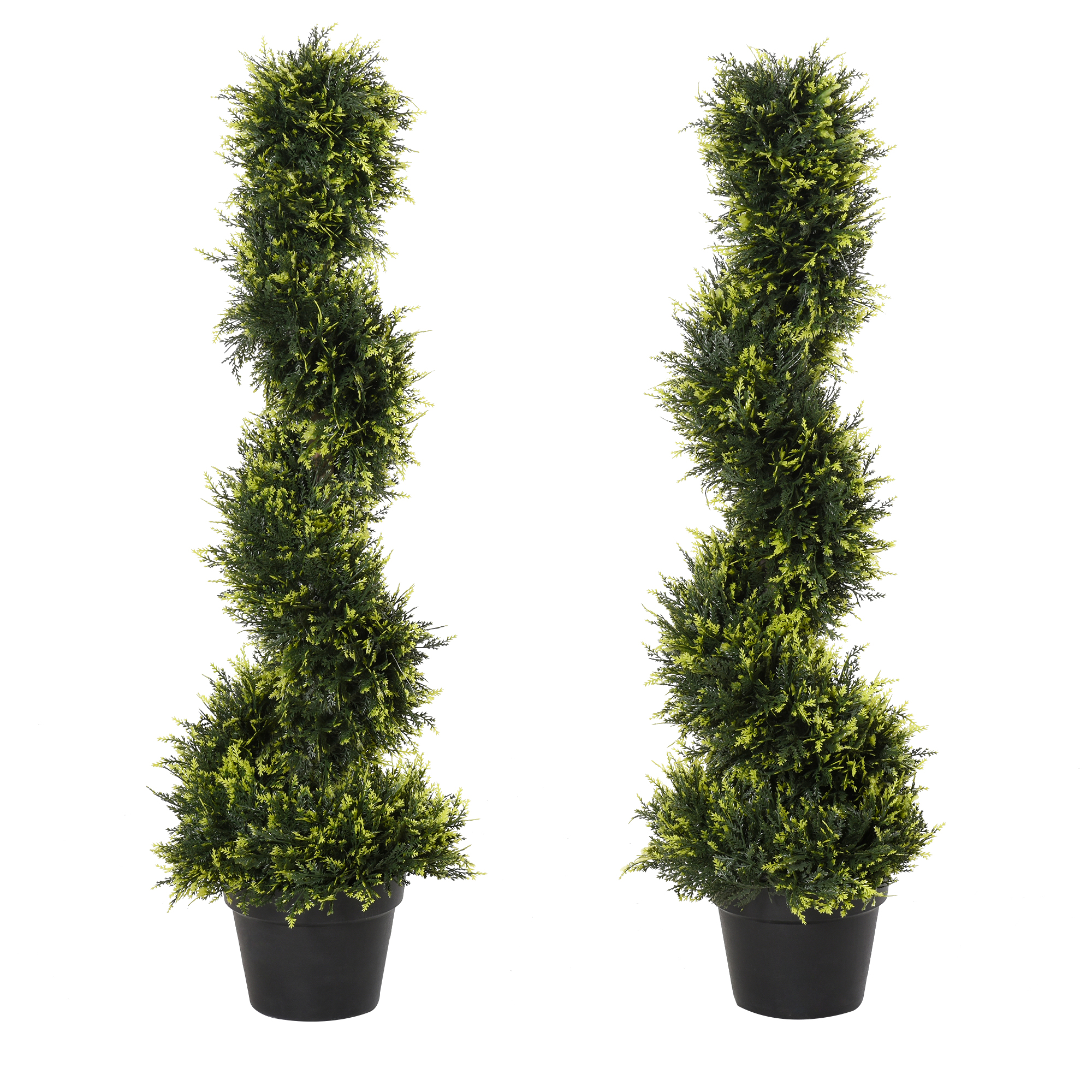 Zeder Künstlich 90 Cm 2er-set, Spiralform, Im Topf, Grün