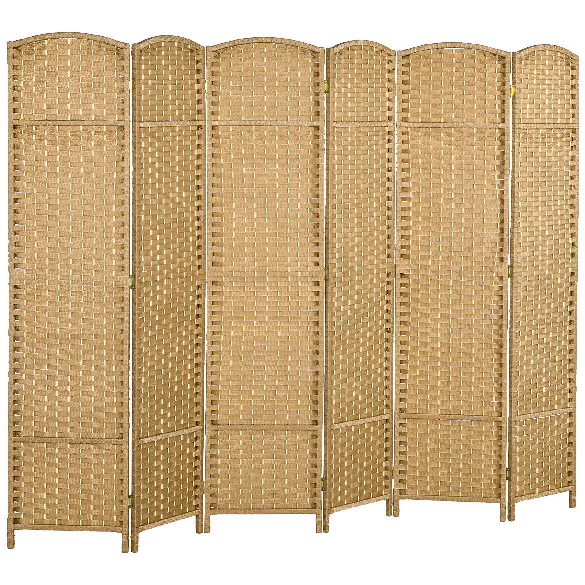 Paravent 6-teilig 240x170 Cm Bambus-raumteiler Faltbar, Natur
