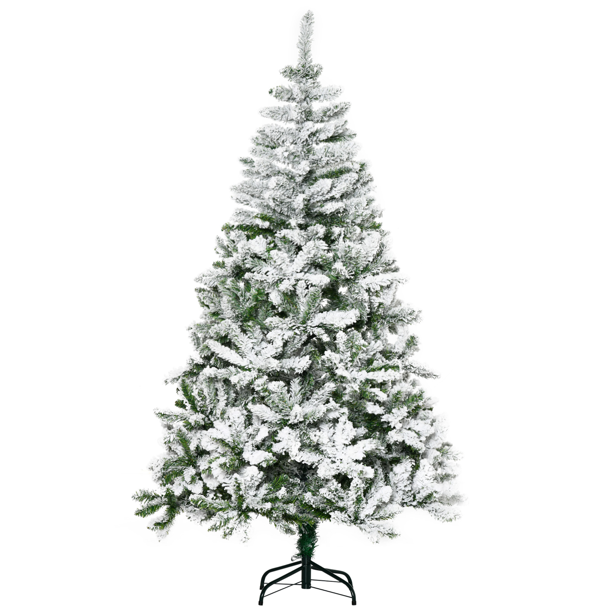 Künstlicher Weihnachtsbaum Mit Schnee-effekt, Flammenhemmend, Grün/weiß