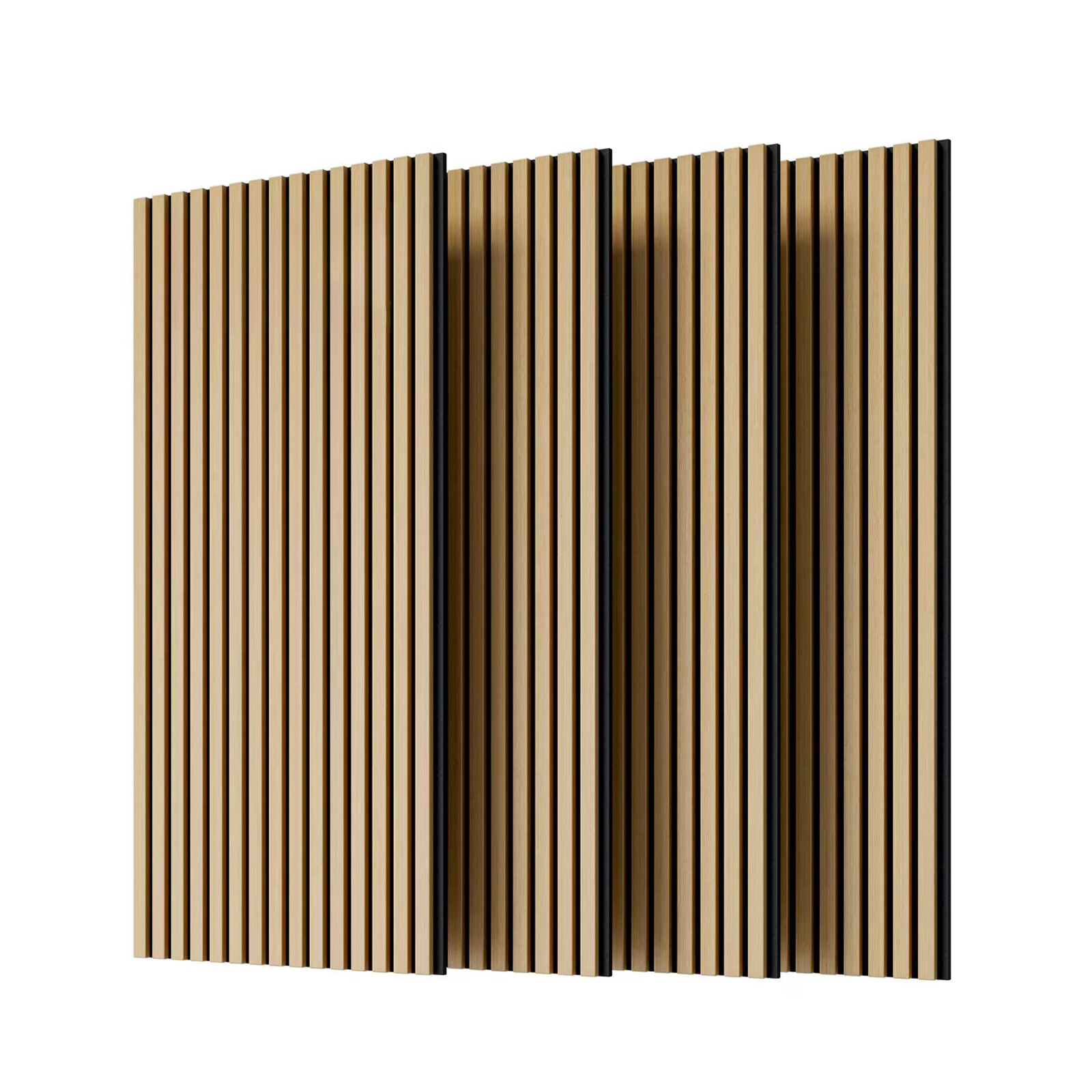 Akustik-holzpaneele 4er-set, 120x60 Cm, 3d-rippen-wandverkleidung Mdf, Weiße Eiche, Wand & Decke