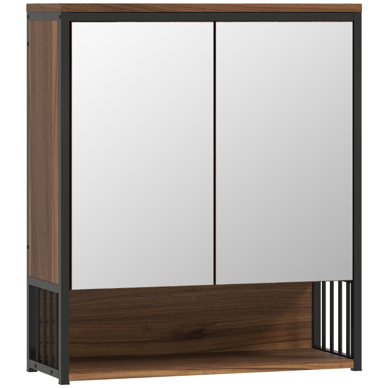 Hängender Spiegelschrank Für Bad, Mdf/spanplatte, Braun