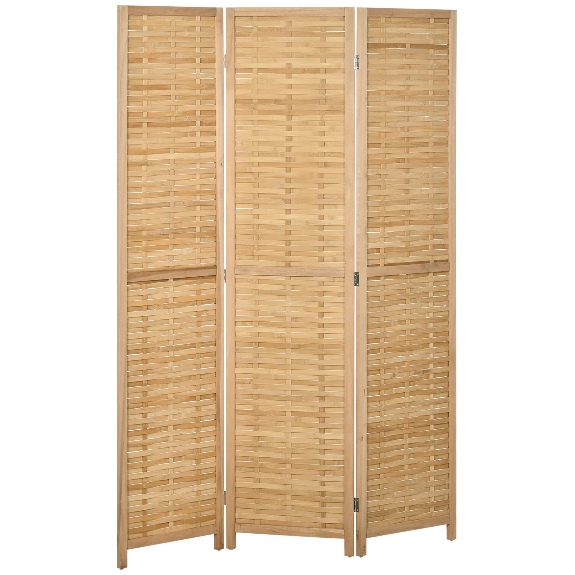 Paravent 3-teilig 120x170 Cm, Bambus, Faltbar, Sichtschutz, Natur