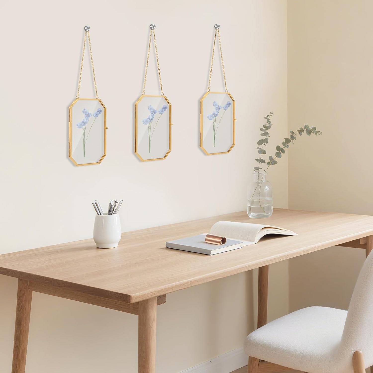 3 Stück Glasbilderrahmen, 10 15 0,8 Cm Quadrat Bilderrahmen Pressblumenrahmen Mit Kette Klapprahmen Aus Legierung Diy Kunstwerk Für Exemplaren, Fotos, Zeitungsausschnitten, Postern
