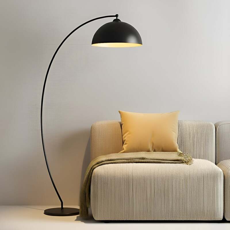 [gebraucht] B-ware Lindby Stehleuchte Jonera Led Bogenlampe Lampe Schwarz Gold 185cm Höhe 45cm