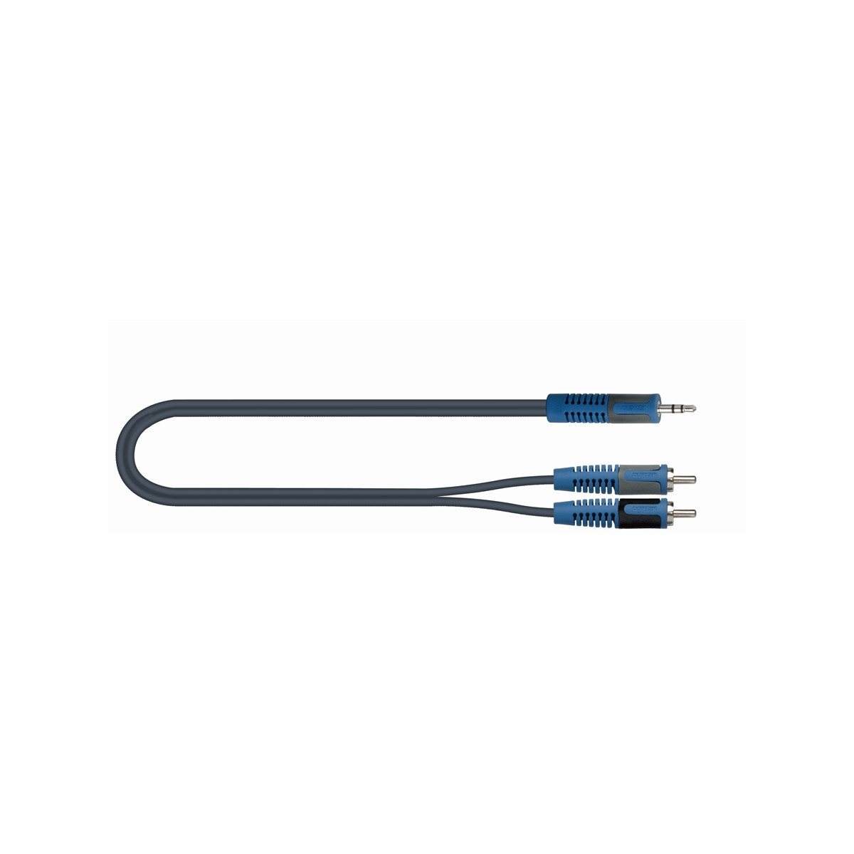 Quik-lok Rksa/150-2 Audio-kabel 2 M 3.5mm 2 X Rca Schwarz, Blau, Grau
