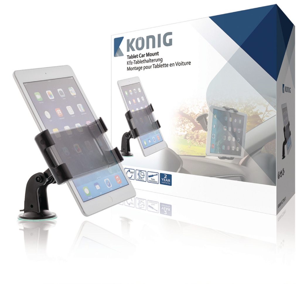 König Knm-fctm11 Tablet Autohouder 360 ° Draai- En Kantelbaar 0.7 Kg